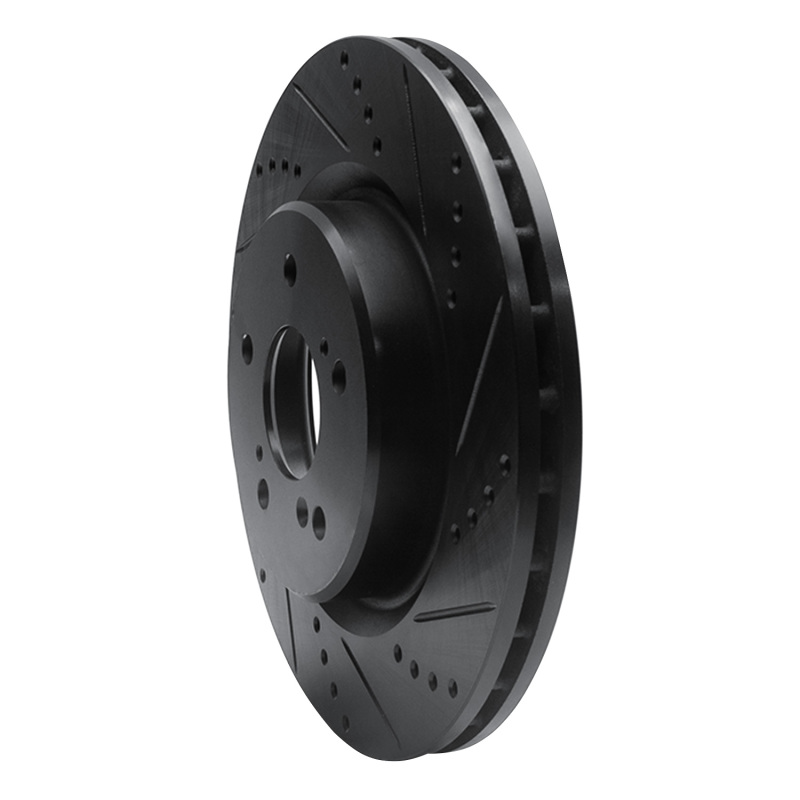 Acura TLX Brake Rotor (1) - Front Right - R1 Concepts - Drilled & Slotted - Black - `21-`25